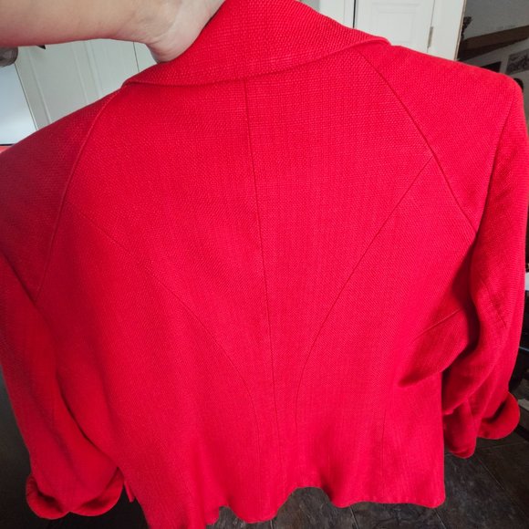 Jones New York Red 2 Button Blazer Size 14 - Picture 5 of 10